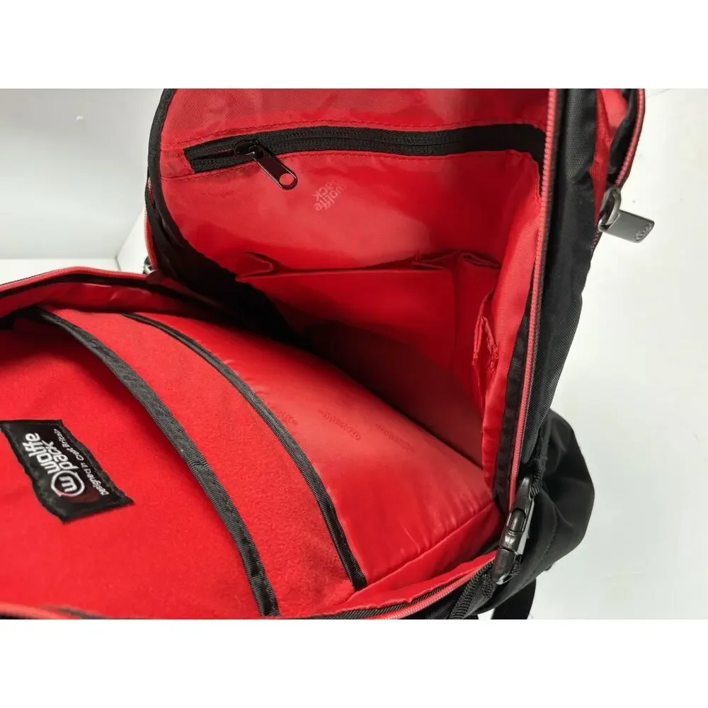 Wolffepack Expandable Anti Theft Backpack Black Red Expeto System Travel Bag